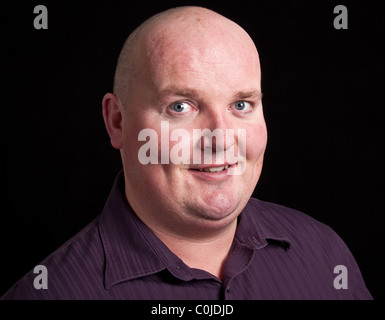 photo close up picture portrait of an overweight male Stock Photo