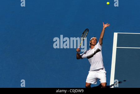 Richard Gasquet, France,  in action during the Medibank International, Sydney. Stock Photo