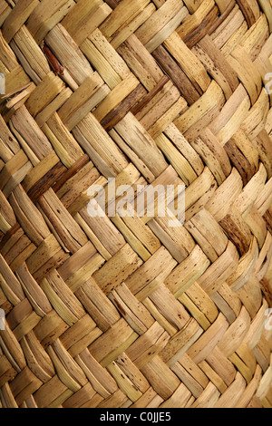 handcraft mexican cane basketry in vegetal texture Stock Photo