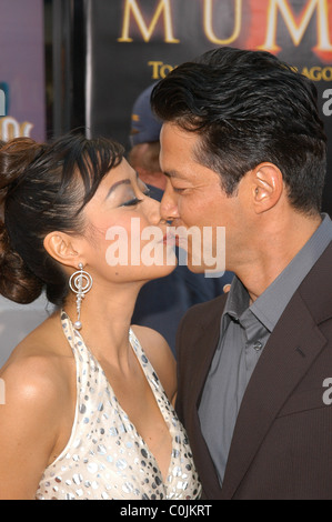 Russell Wong and wife Los Angeles Premiere of 'The Mummy: Tomb Of The Dragon Emperor'  at the Gibson Amphitheatre Universal Stock Photo