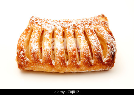 An apple strudel on a white background Stock Photo