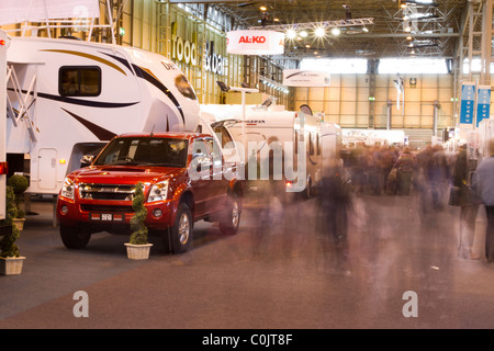 Isuzu trooper and Euro-Cruiser at the Outdoor Leisure Show, Caravan and Boat Exhibition.  National Exhibition Centre NEC February 2011 Stock Photo