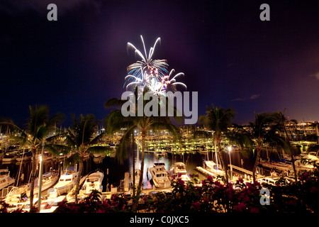 Fourth of July fireworks display, Ala Wai Yacht Harbor, Waikiki