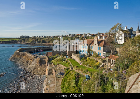 Looking east towards Crail Harbour and West Ness in Fife Scotland Stock Photo