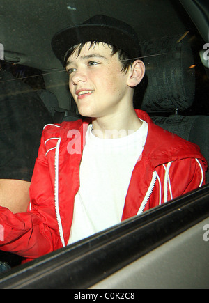 George Sampson signs autographs for adoring fans after his press night performance in 'Into the Hoods' at the NovelloTheatre Stock Photo