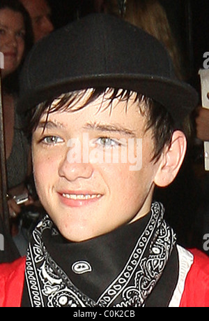 George Sampson signs autographs for adoring fans after his press night performance in 'Into the Hoods' at the NovelloTheatre Stock Photo