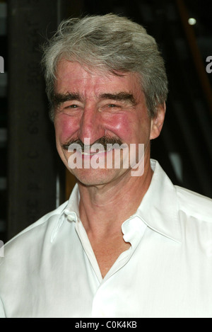 Actor Sam Waterston (right) congratulates his son James Waterston (centre) after seeing James in a performance of A.R. Gurney's Stock Photo