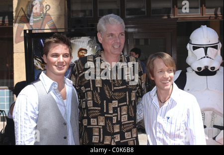 James Arnold Taylor, Tom Kane and Matt Lanter 'Star Wars: The Clone Wars' premiere at the Egyptian Theater - arrivals Los Stock Photo