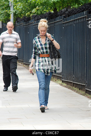 Katherine Kelly who plays Becky Granger in British soap Coronation street arrives at ITV studios for filming Manchester, Stock Photo