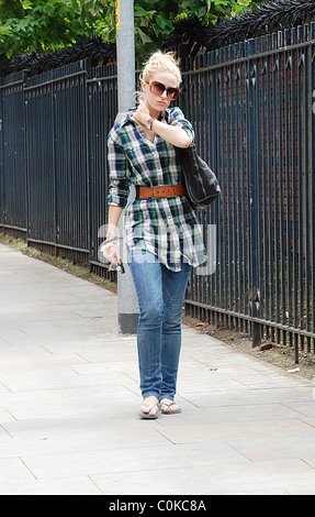 Katherine Kelly who plays Becky Granger in British soap Coronation street arrives at ITV studios for filming Manchester, Stock Photo