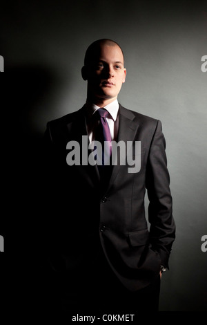 young man wearing suit Stock Photo