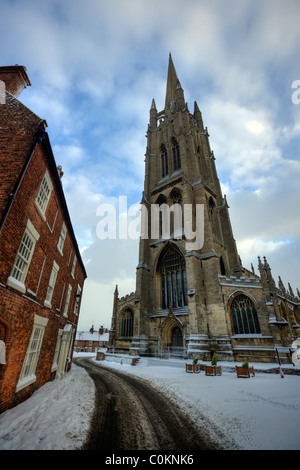 Louth, Lincolnshire, England. St James church spire famous as the tallest parish spire in the UK Stock Photo