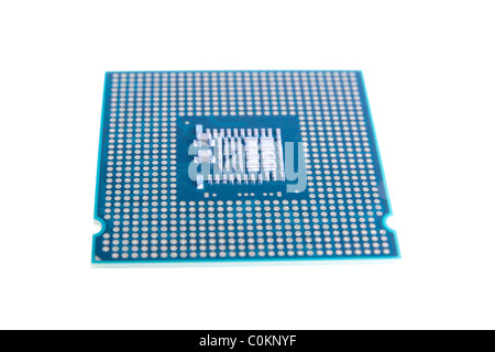 Processor a new technology close-up on white background Stock Photo
