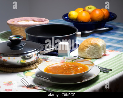 Italian soups made with vegetables, often with the addition of pasta or rice. Stock Photo