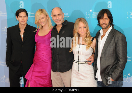 JD Pardo, Charlize Theron, Guilelermo Arriga, Jennifer Lawrence and Jose Maria Yazpik The 2008 Venice Film Festival - Day 3 Stock Photo