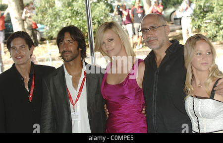 Jose Maria Yazpik, Charlize Theron, Guilelermo Arriga , Jennifer Lawrence The 2008 Venice Film Festival - Day 3 'The Burning Stock Photo