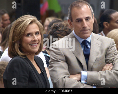 Meredith Viera and Matt Lauer performs live on 'The Today Show's Summer Concert Series' at Rockefeller Plaza New York City, USA Stock Photo