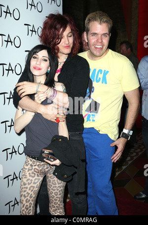 Jessica Origliasso, Azaria and Perez Hilton at the Venetian Resort and Casino for the TAO Labor Day Weekend Bash Las Vegas, Stock Photo