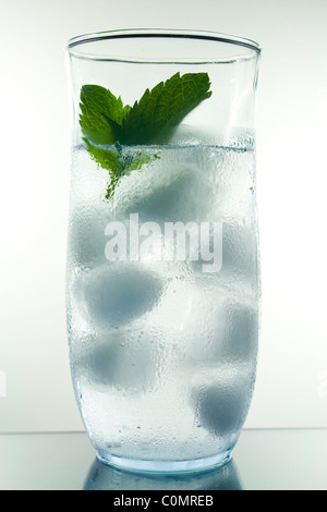 Water Condensation on Ice Cold Water Glass Stock Photo