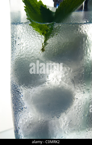 Water Condensation on Ice Cold Water Glass Stock Photo