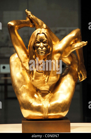 Marc Quinn unveils his solid gold sculpture, Siren, of supermodel Kate Moss at the British Museum. The piece is part of the Stock Photo