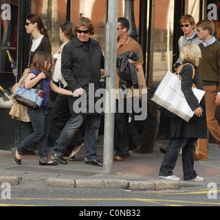 Singer Gary Moore out shopping with his family Dublin, Ireland - 29.09.08 Stock Photo