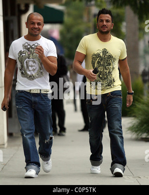 Peter Andre leaving his hotel with his brother. Los Angeles, California - 30.10.08 Owen Beiny / Stock Photo