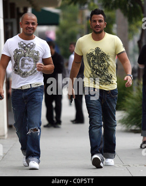 Peter Andre leaving his hotel with his brother. Los Angeles, California - 30.10.08 Owen Beiny / Stock Photo