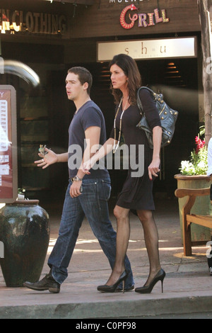 Janice Dickinson and her son Nathan Fields spotted leaving the ...