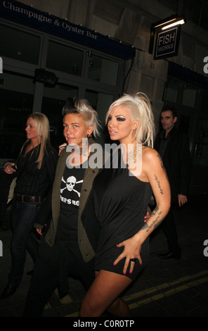 Jodie Marsh and her girlfriend Nina leaving Chinawhite nightclub London, England - 12.11.08 Flashburst / Stock Photo