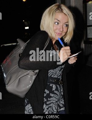 James Corden and his new girlfriend Sheridan Smith leave the Ivy restaurant together. London, England - 16.07.08 Will Stock Photo