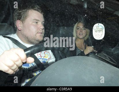 James Corden and his new girlfriend Sheridan Smith leave the Ivy restaurant together. London, England - 16.07.08 Will Stock Photo