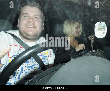 James Corden and his new girlfriend Sheridan Smith leave the Ivy restaurant together. London, England - 16.07.08 Will Stock Photo