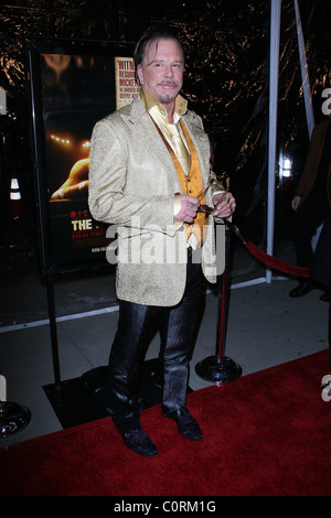 Mickey Rourke The L.A. Premiere of 'The Wrestler' held at the Academy of Motion Pictures Arts and Sciences Los Angeles, Stock Photo