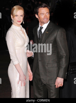 Nicole Kidman and Hugh Jackman The UK Premiere of 'Australia' held at the Odeon Leicester Square - Arrivals London, England - Stock Photo