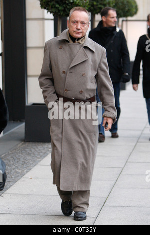 Udo Kier wearing a russian army style coat while shopping at Friedrichstrasse Berlin, Germany - 06.12.08 Stock Photo