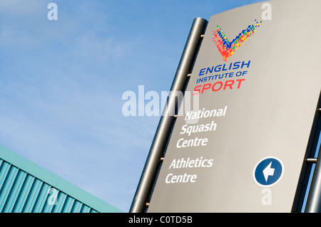 The sign outside the English Institute of Sport at Sport City in Manchester Stock Photo