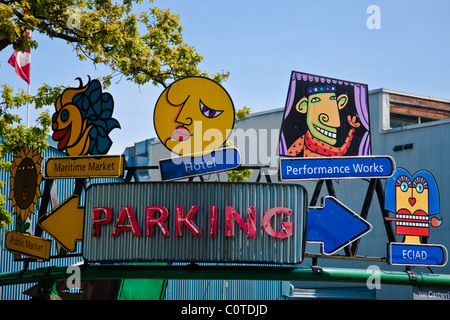 Decorative sign on Granville Island, Vancouver, Canada Stock Photo