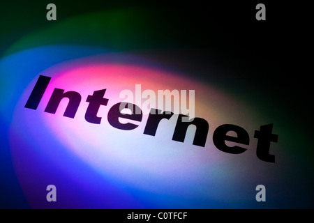 Color light and word of Internet for background Stock Photo