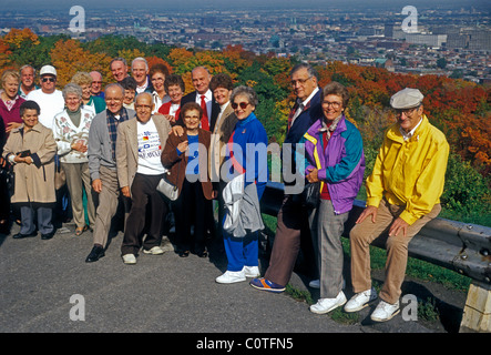 French-Canadian people, French-Canadians, people, adults, tour group, Mount Royal Park, city of Montreal, Quebec Province, Canada, North America Stock Photo