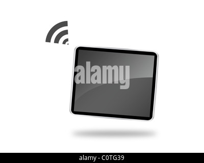 An android tablet isolated against a white background Stock Photo