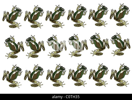 Pattern of Japanese Painting, Japanese Tree Frog Stock Photo