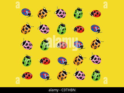 Pattern of Japanese Painting, Ladybird Stock Photo