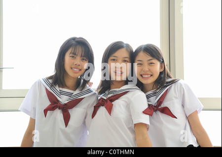 High School Girls Smiling Stock Photo