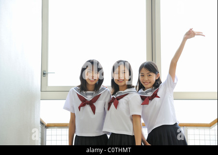 High School Girls Smiling Stock Photo