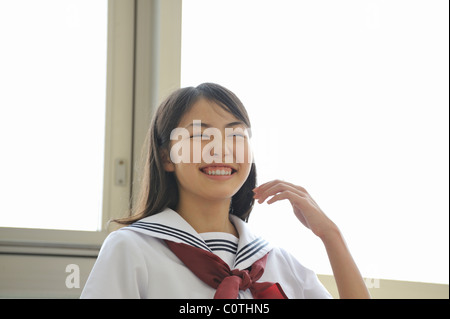 High School Girl Laughing Stock Photo