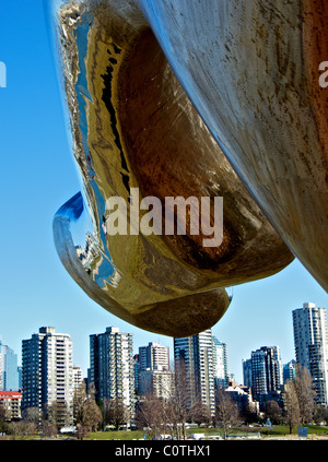 Freezing Water #7 large stainless steel metal sculpture Chinese artist Jun Ren Vancouver Vanier Park Stock Photo