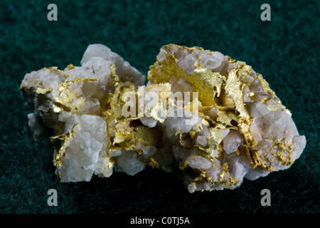 Gold in Quartz Specimen - Little Johnny Mine, Leadville, Colorado USA Stock Photo