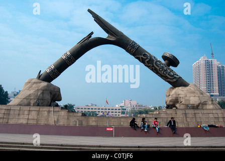 Opium War memorial commemorating the Chinese destruction of British opium stocks in HuMen, China. Stock Photo