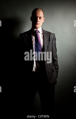 young man wearing suit Stock Photo